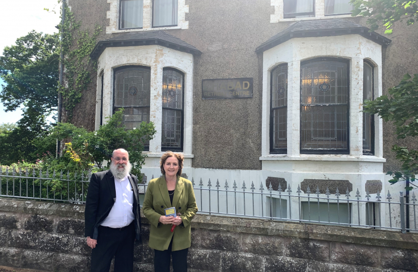 Mr Max Cohen, Chairman of the Board of Trustees, Chabad Retreat Centre & Janet Finch-Saunders MS/AS