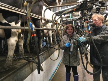 Janet Finch-Saunders during a Farm Visit